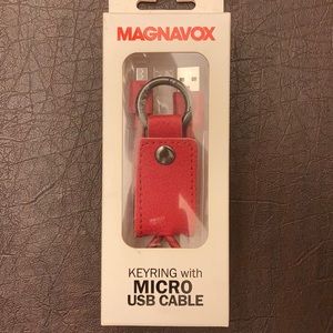 ⚜️Magnavox Keyring W/ Micro USB Cable! NWT!
